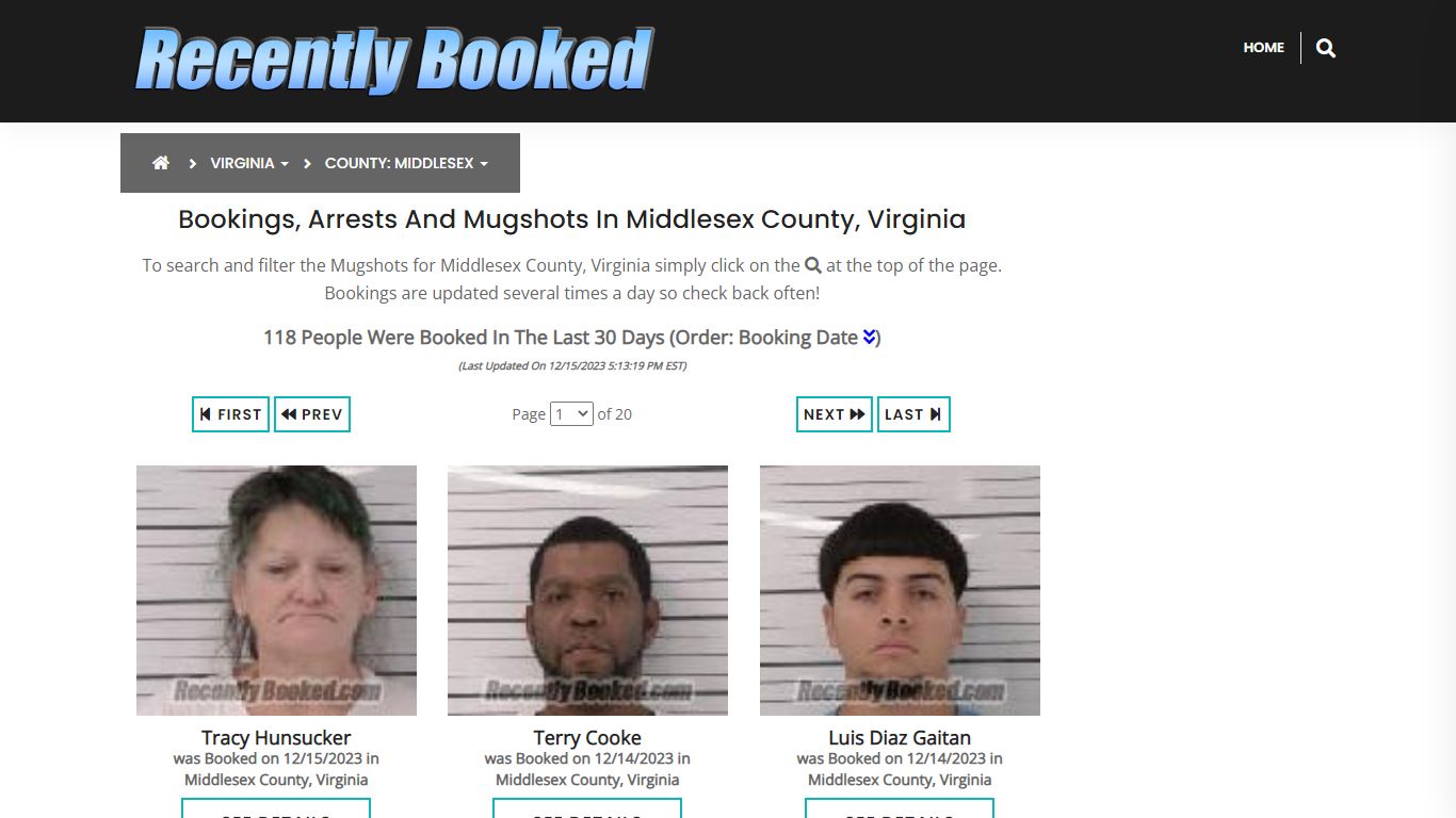Bookings, Arrests and Mugshots in Middlesex County, Virginia