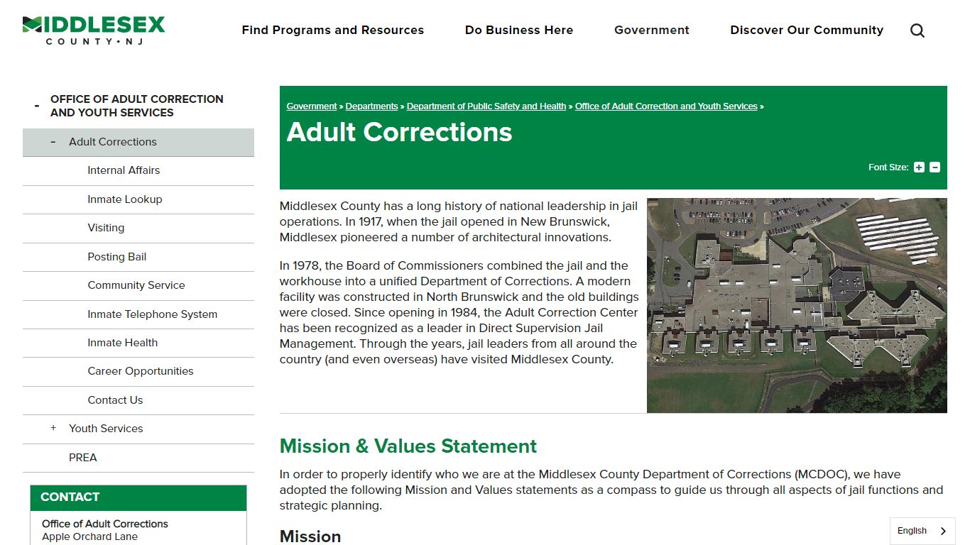 Adult Corrections | Middlesex County NJ