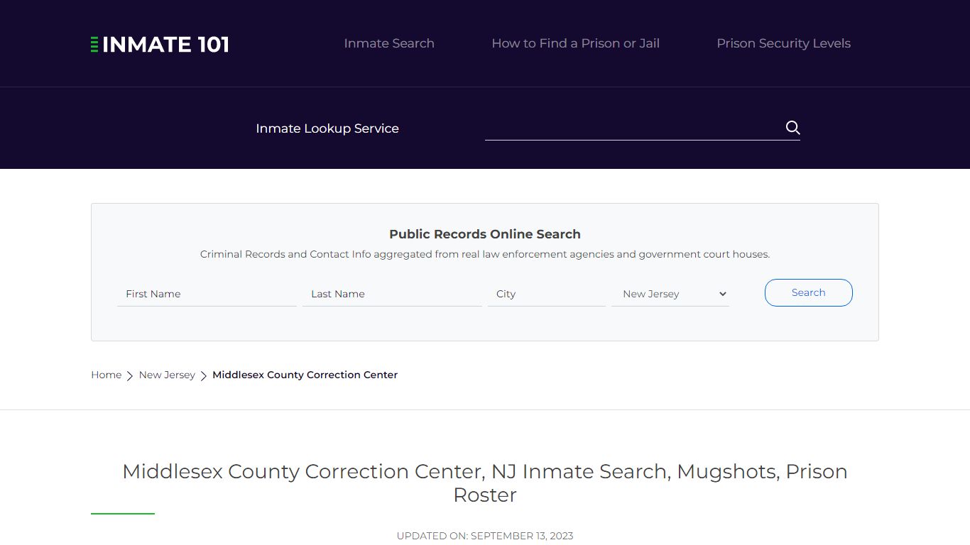 Middlesex County Correction Center, NJ Inmate Search, Mugshots, Prison ...
